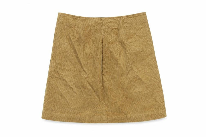 Uniqlo Womens Beige Cotton A-Line Skirt Size 28 in Zip