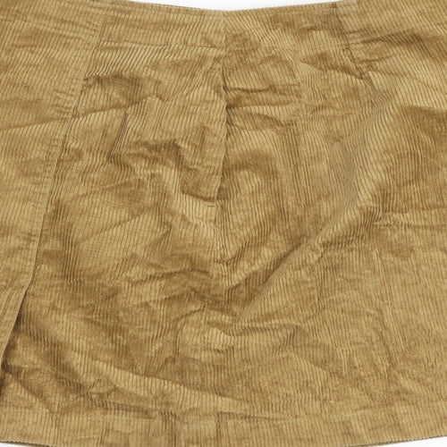 Uniqlo Womens Beige Cotton A-Line Skirt Size 28 in Zip