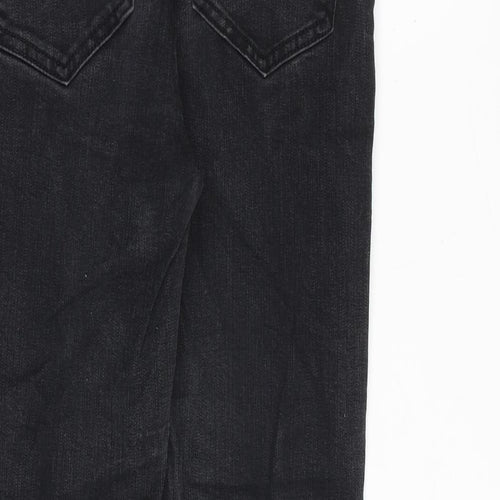 Pull&Bear Womens Grey Cotton Skinny Jeans Size 10 Slim Zip - Frayed Hem