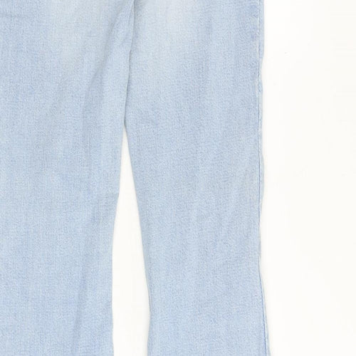 NEXT Womens Blue Cotton Flared Jeans Size 8 Regular Zip