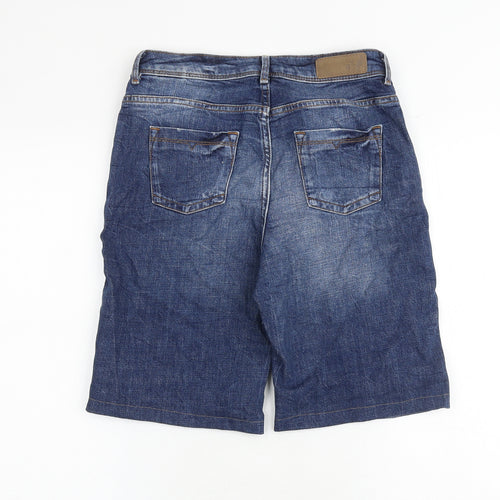 Indigo Womens Blue Cotton Basic Shorts Size 8 Regular Zip