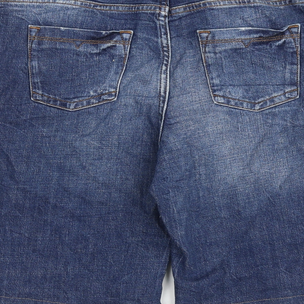 Indigo Womens Blue Cotton Basic Shorts Size 8 Regular Zip