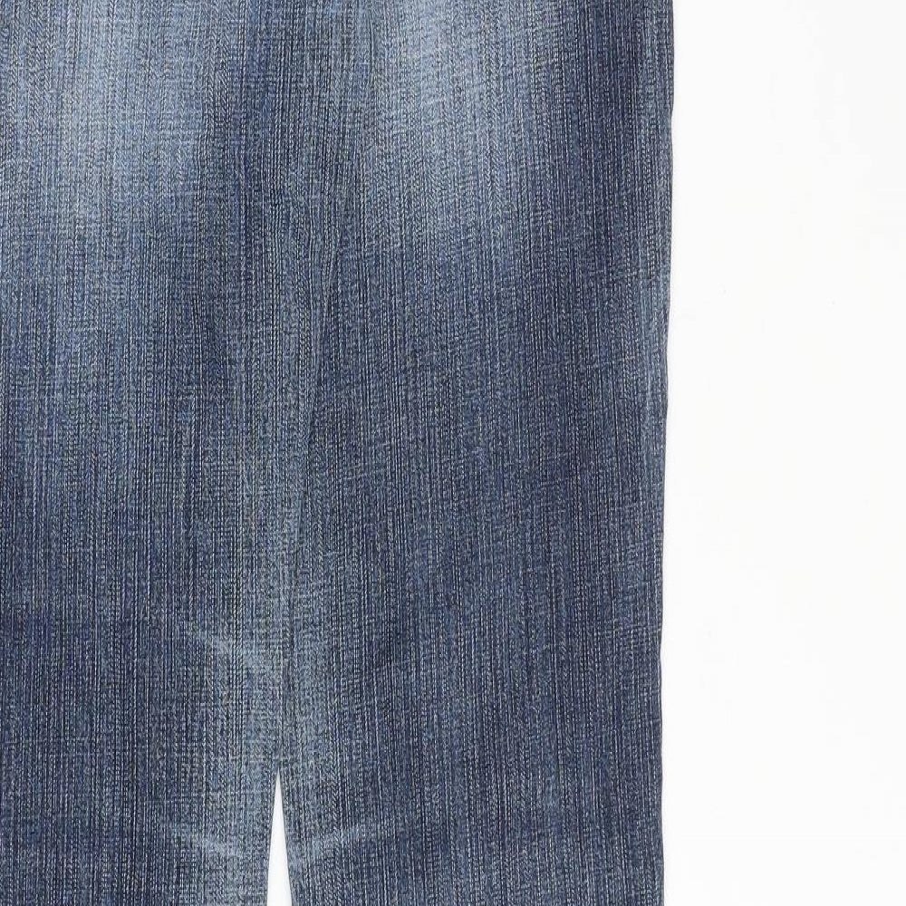 River Island Womens Blue Cotton Bootcut Jeans Size 10 Regular Zip