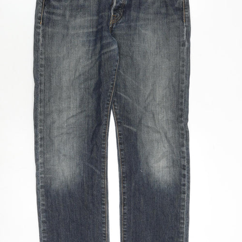 Levi's Mens Blue Cotton Straight Jeans Size 31 in Regular Button