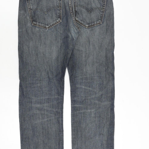 Levi's Mens Blue Cotton Straight Jeans Size 31 in Regular Button