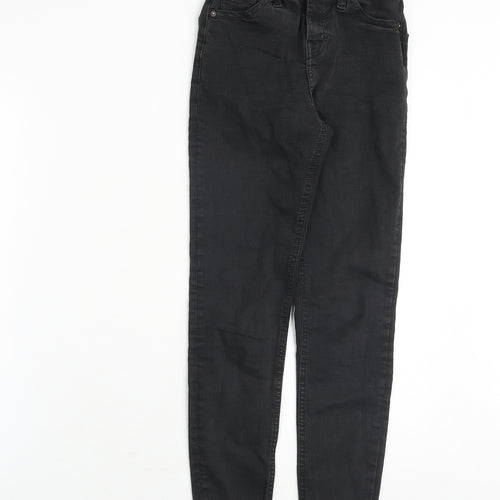 Topshop Womens Black Cotton Skinny Jeans Size 24 in Regular Zip
