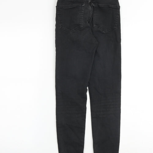 Topshop Womens Black Cotton Skinny Jeans Size 24 in Regular Zip