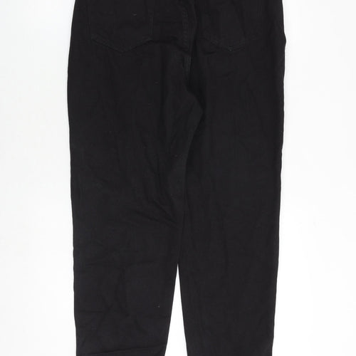 Boohoo Womens Black Cotton Tapered Jeans Size 12 Extra-Slim Zip