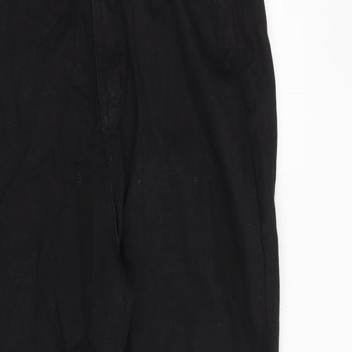 Boohoo Womens Black Cotton Tapered Jeans Size 12 Extra-Slim Zip