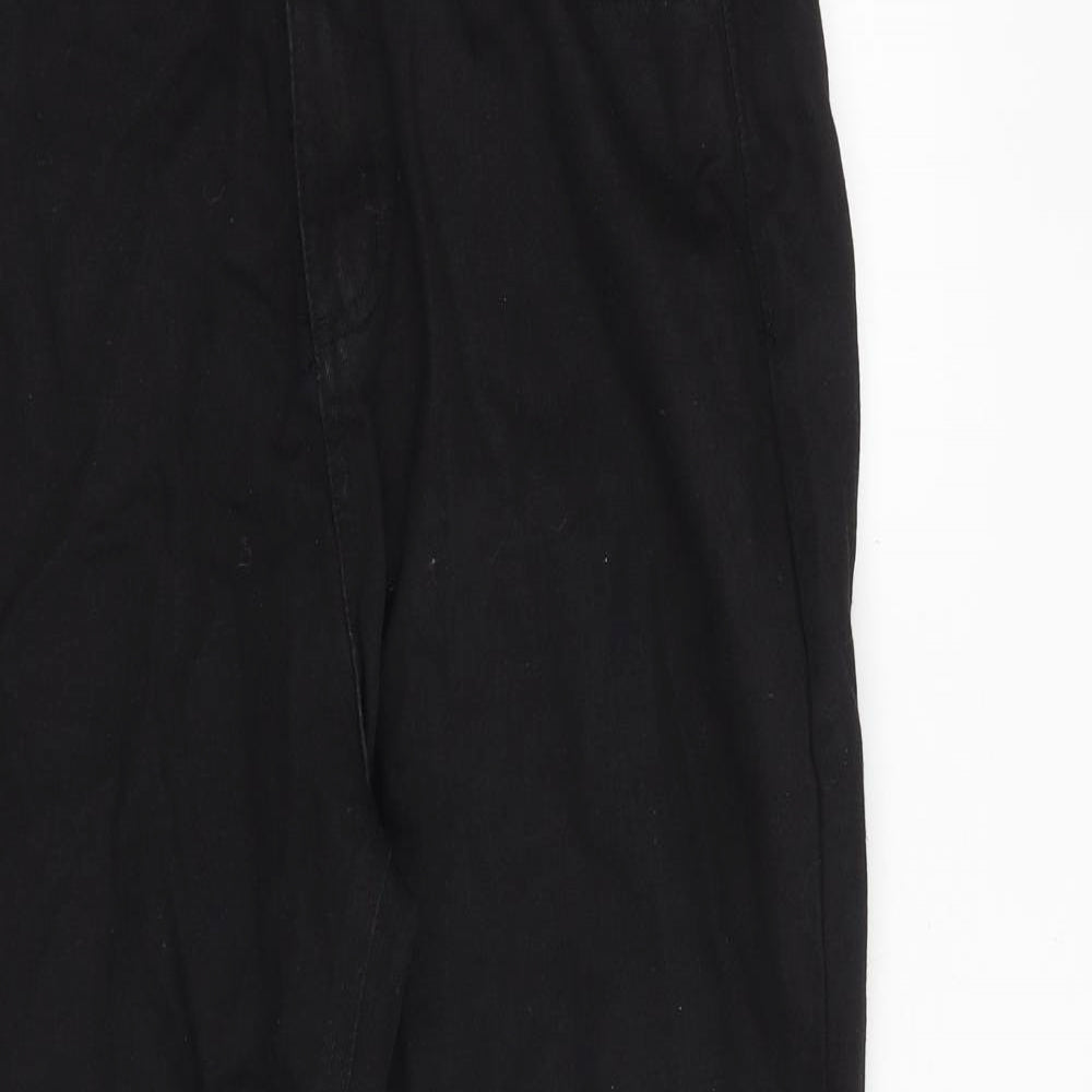 Boohoo Womens Black Cotton Tapered Jeans Size 12 Extra-Slim Zip