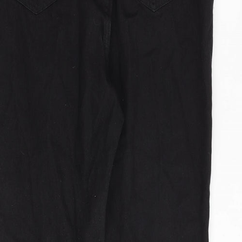 Boohoo Womens Black Cotton Tapered Jeans Size 12 Extra-Slim Zip