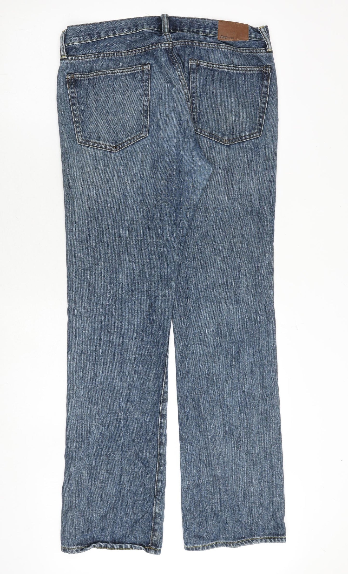Gap Mens Blue Cotton Straight Jeans Size 32 in L34 in Regular Zip