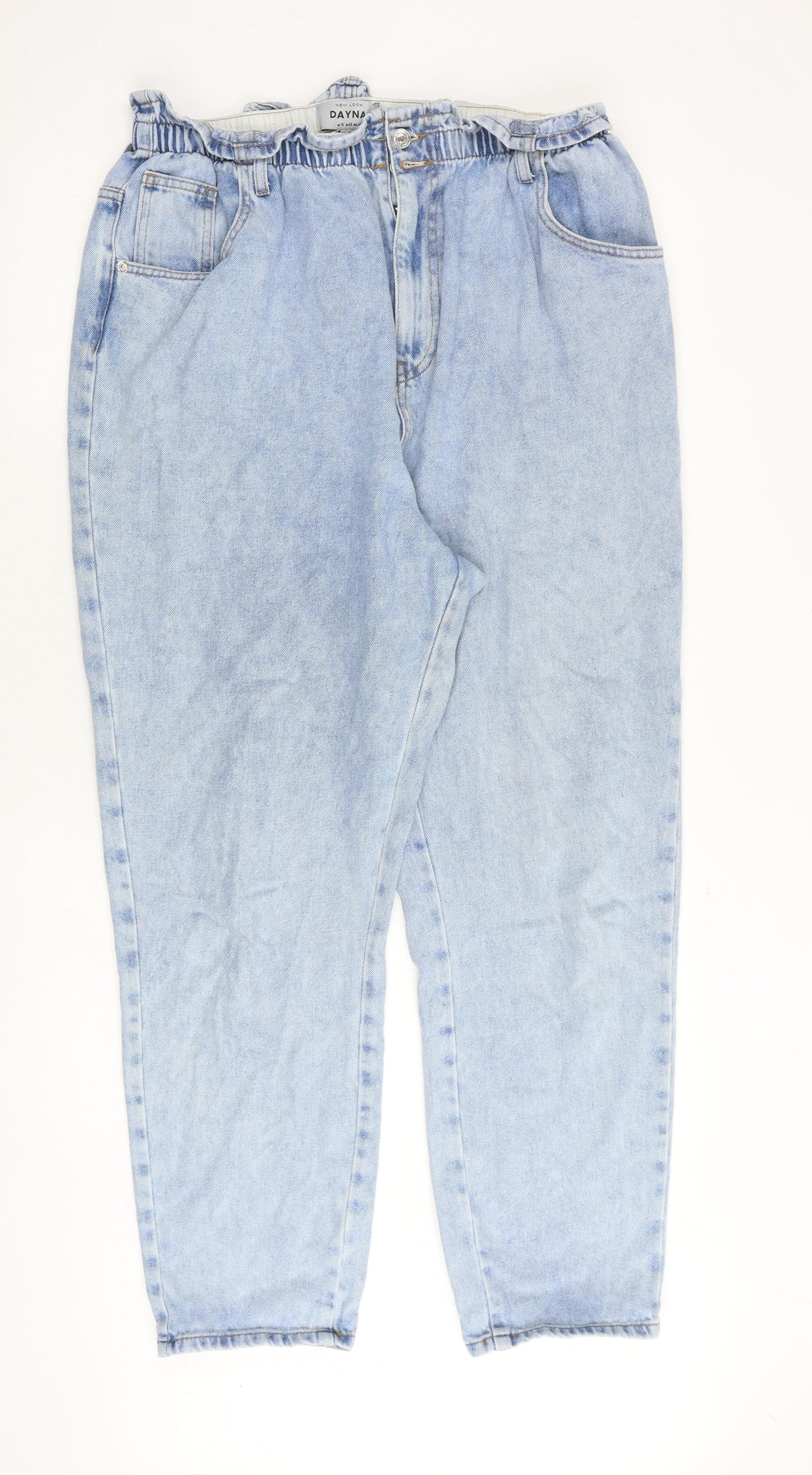 New Look Womens Blue Cotton Tapered Jeans Size 18 Regular Zip