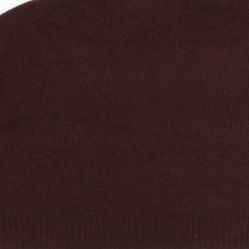 Warehouse Womens Purple Mock Neck Acrylic Pullover Jumper Size 12