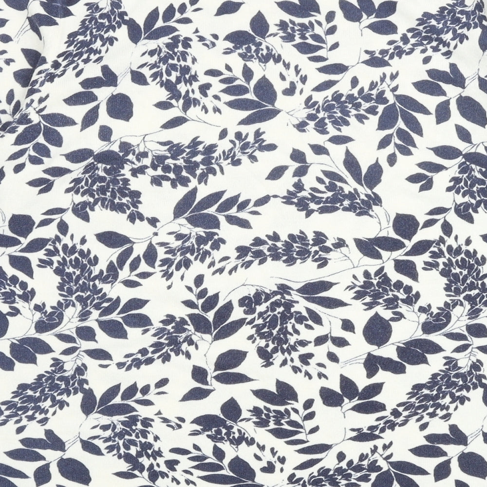 BHS Womens Blue Round Neck Geometric Acrylic Pullover Jumper Size 16