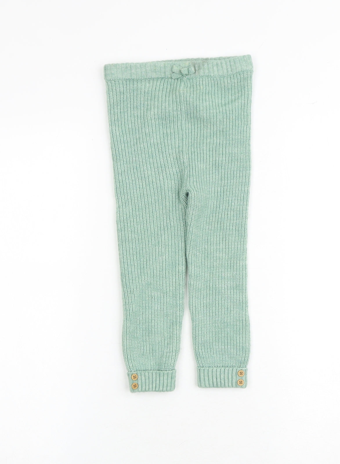 Marks and Spencer Girls Green Acrylic Jogger Trousers Size 2-3 Years Regular