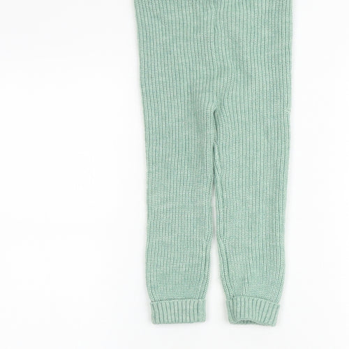 Marks and Spencer Girls Green Acrylic Jogger Trousers Size 2-3 Years Regular
