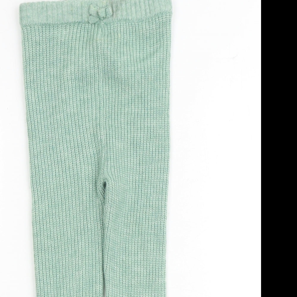 Marks and Spencer Girls Green Acrylic Jogger Trousers Size 2-3 Years Regular