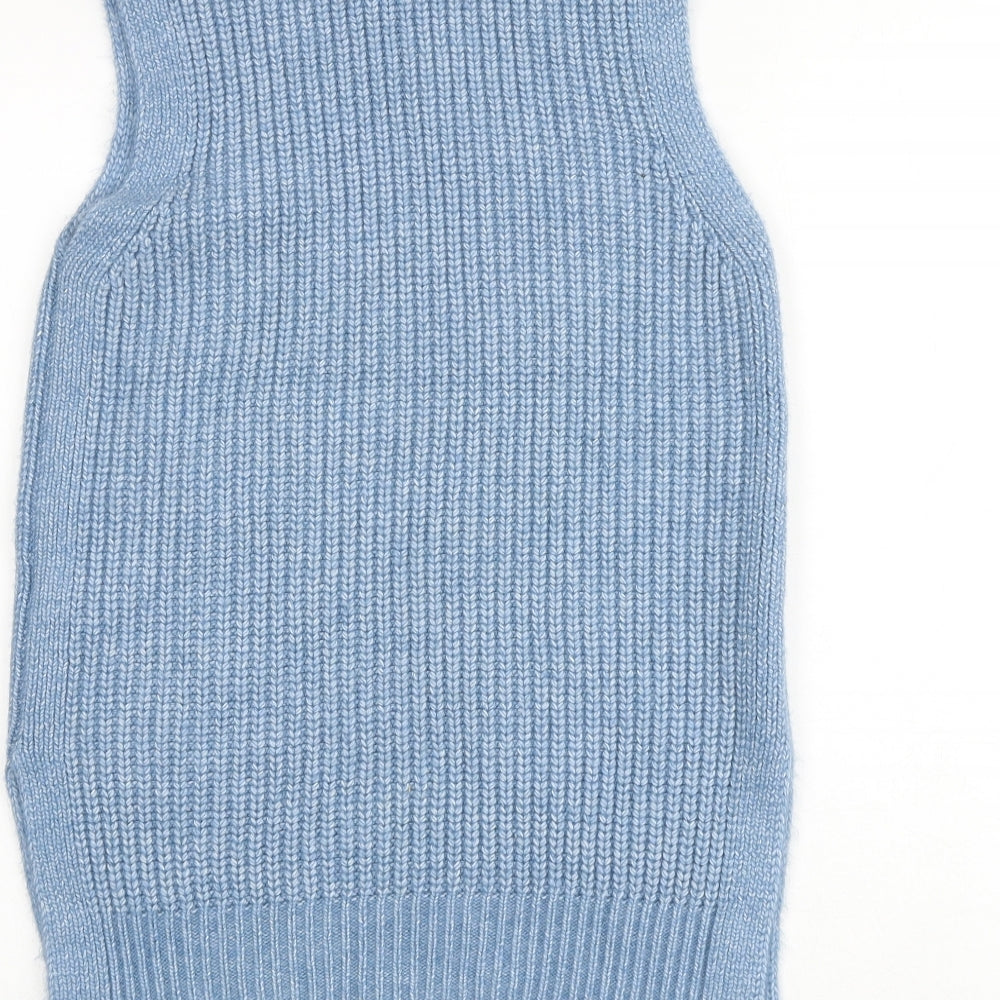 Marks and Spencer Womens Blue Roll Neck Polyester Vest Jumper Size S
