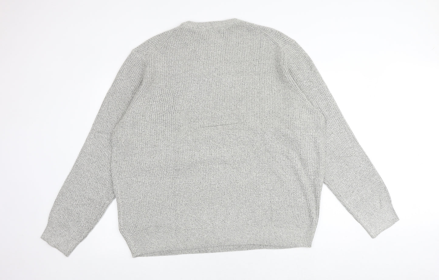 Marks and Spencer Mens Grey Round Neck Polyamide Pullover Jumper Size 3XL Long Sleeve