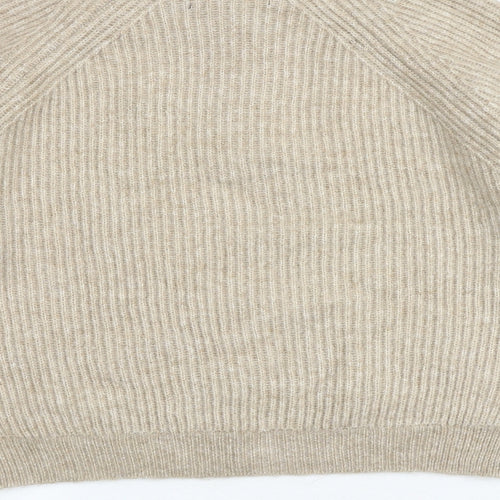 Marks and Spencer Womens Brown Mock Neck Acrylic Pullover Jumper Size M
