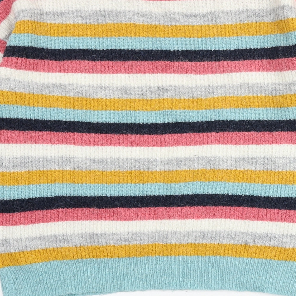 NEXT Womens Multicoloured Round Neck Striped Acrylic Pullover Jumper Size M