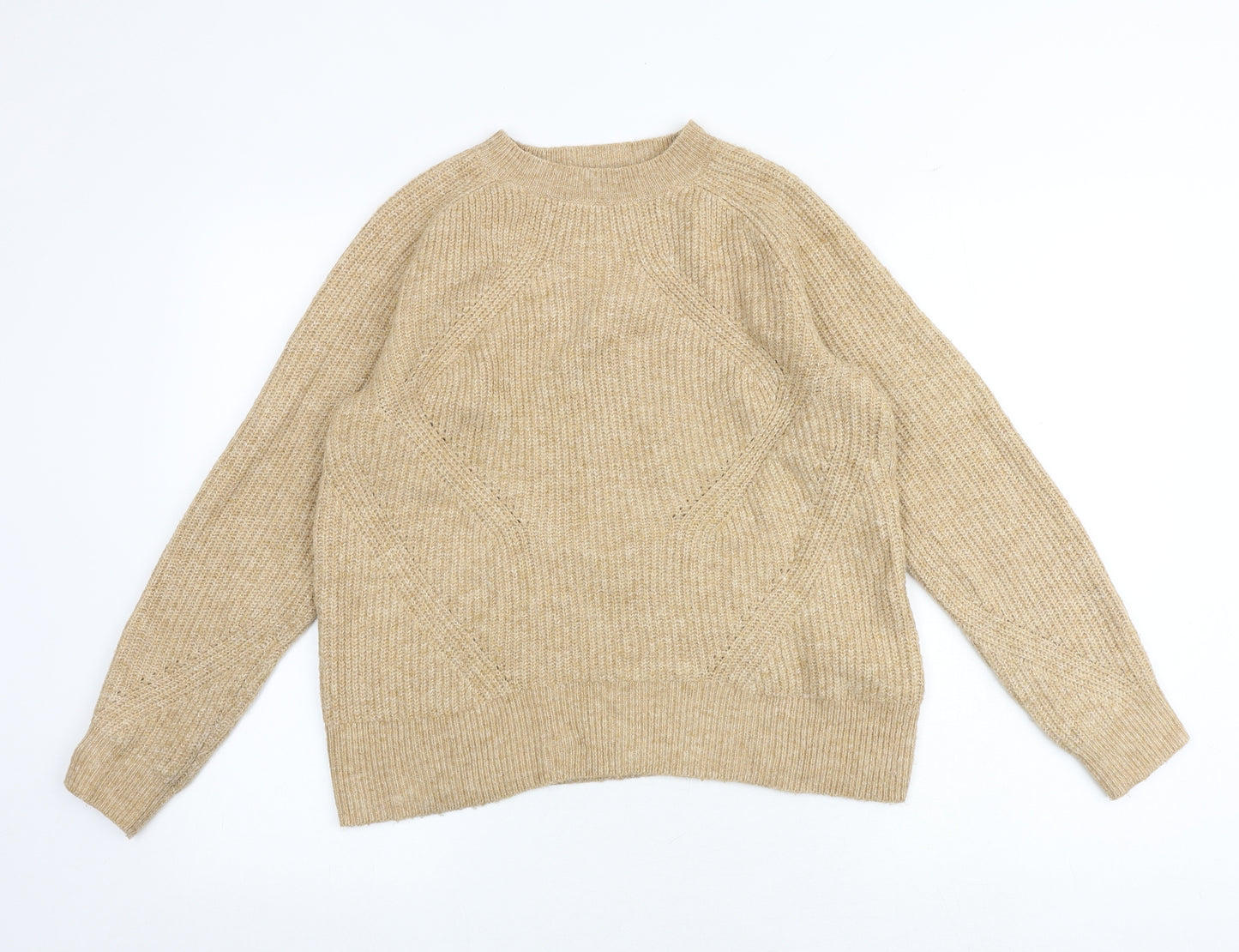 Marks and Spencer Womens Brown Round Neck Acrylic Pullover Jumper Size S