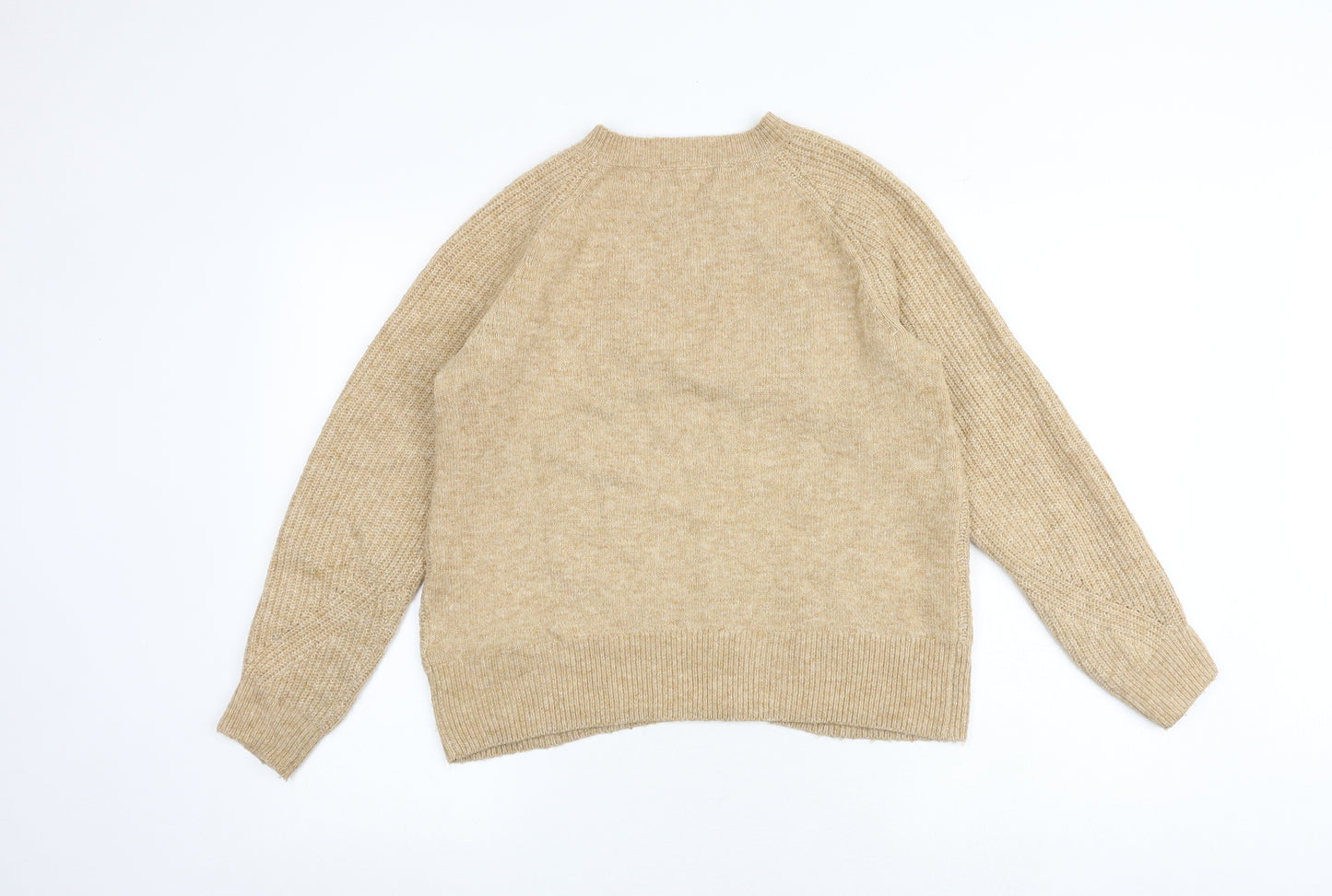 Marks and Spencer Womens Brown Round Neck Acrylic Pullover Jumper Size S