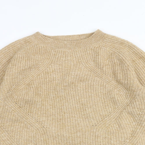 Marks and Spencer Womens Brown Round Neck Acrylic Pullover Jumper Size S