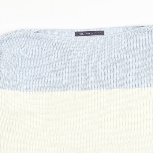 Marks and Spencer Womens Multicoloured Round Neck 100% Cotton Pullover Jumper Size M