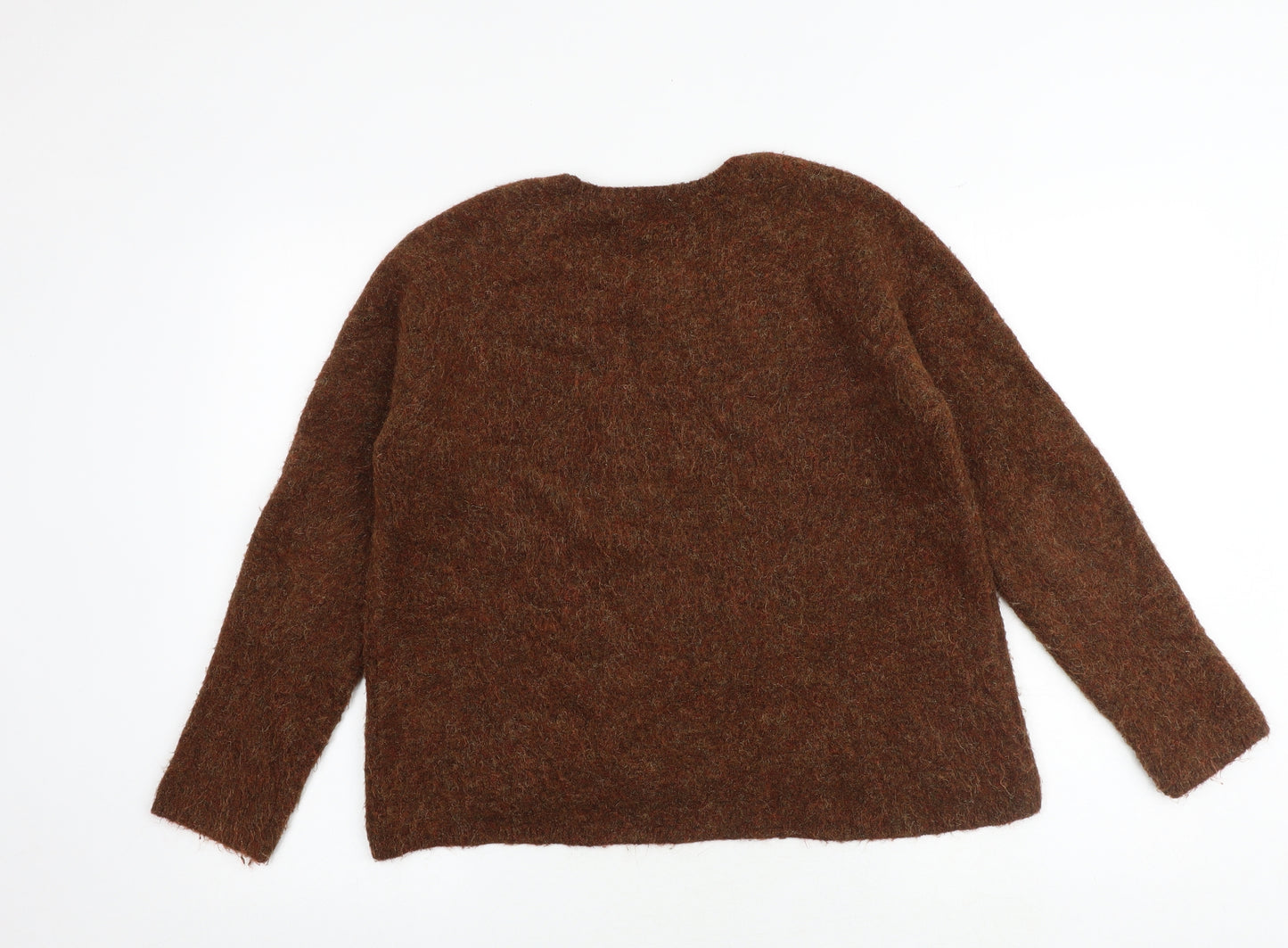 Monsoon Womens Brown Round Neck Acrylic Pullover Jumper Size 12