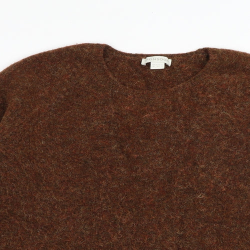 Monsoon Womens Brown Round Neck Acrylic Pullover Jumper Size 12