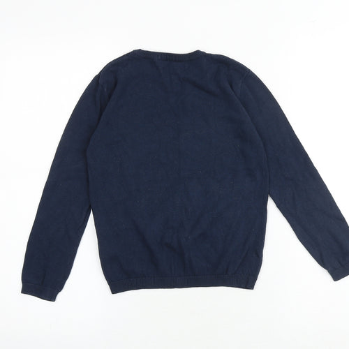 La Redoute Girls Blue Round Neck 100% Cotton Pullover Jumper Size 8 Years Pullover - Unique