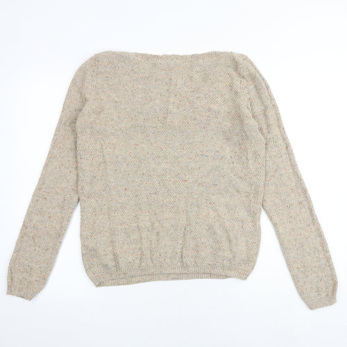 Fat Face Womens Brown Round Neck Cotton Pullover Jumper Size 16