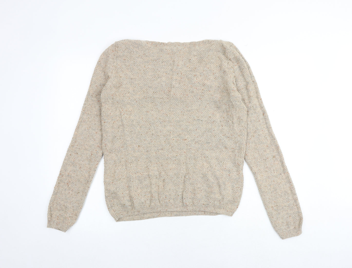 Fat Face Womens Brown Round Neck Cotton Pullover Jumper Size 16