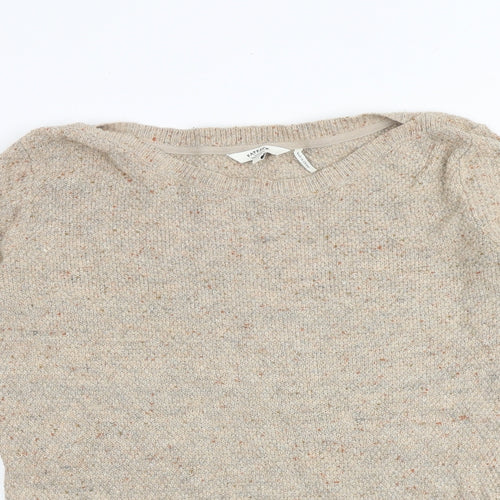 Fat Face Womens Brown Round Neck Cotton Pullover Jumper Size 16
