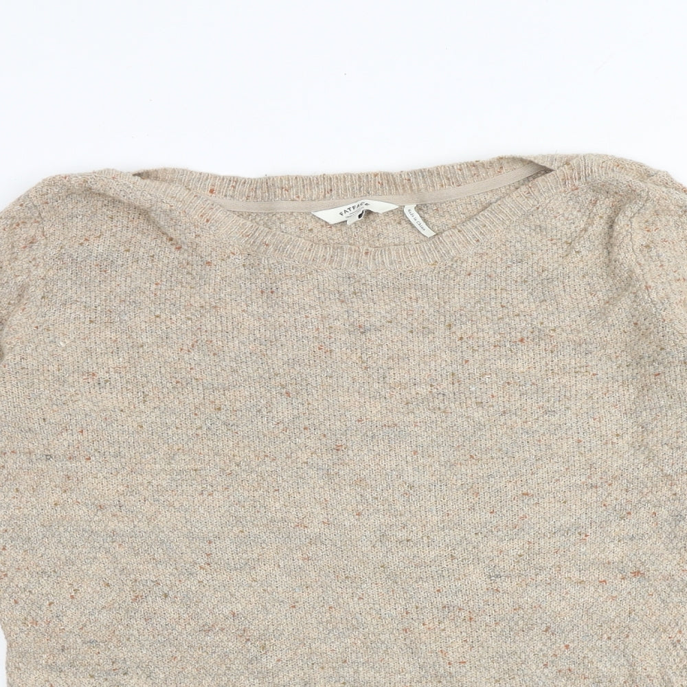 Fat Face Womens Brown Round Neck Cotton Pullover Jumper Size 16