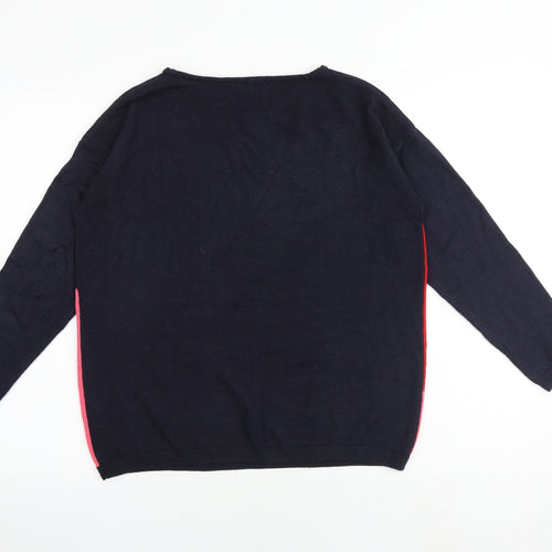 Bonmarché Womens Multicoloured Round Neck Geometric Acrylic Pullover Jumper Size 10