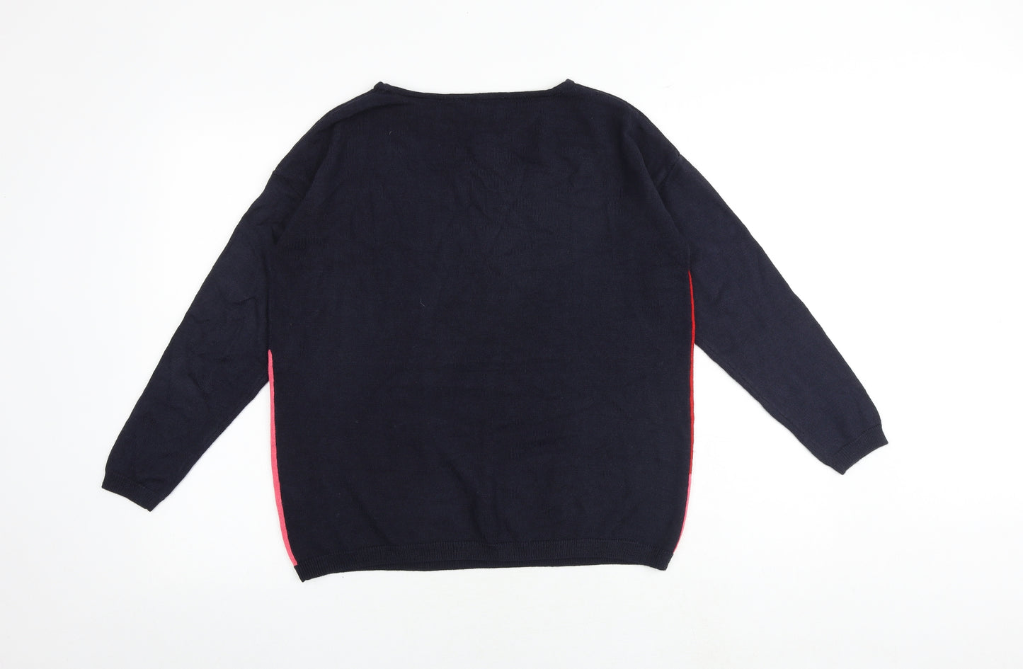 Bonmarché Womens Multicoloured Round Neck Geometric Acrylic Pullover Jumper Size 10