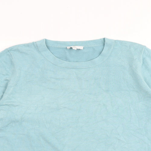 CC Womens Blue Round Neck Viscose Pullover Jumper Size M