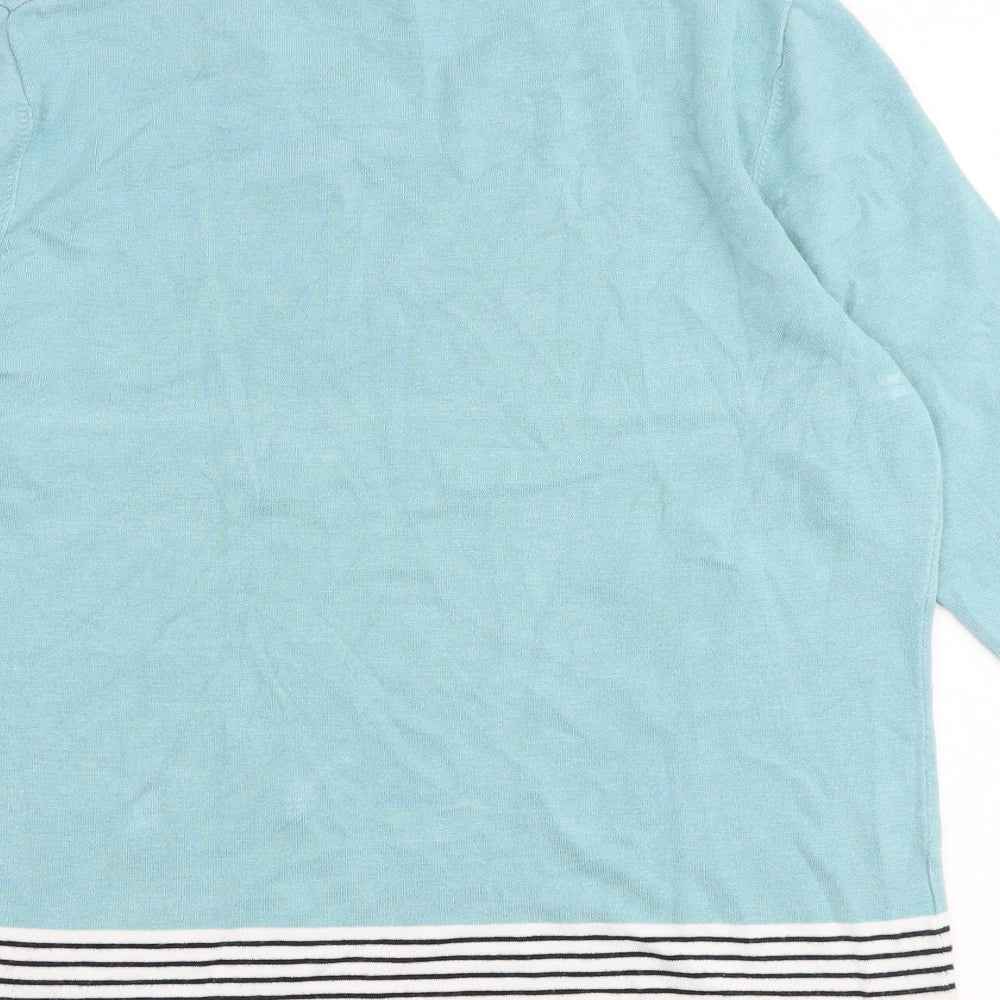 CC Womens Blue Round Neck Viscose Pullover Jumper Size M