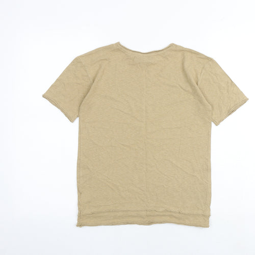 River Island Girls Brown Cotton Basic T-Shirt Size 7-8 Years Round Neck Pullover