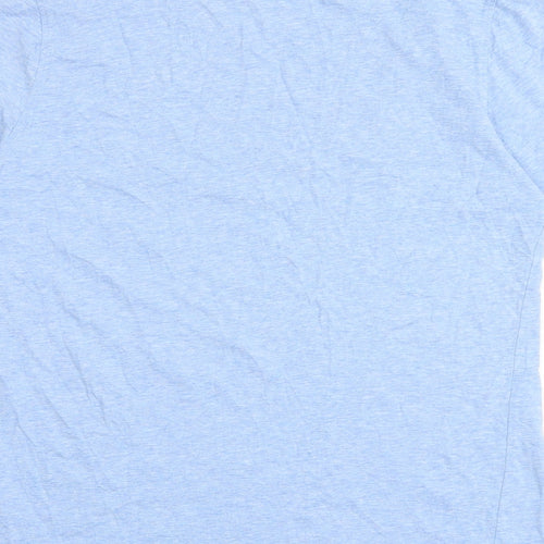Marks and Spencer Mens Blue Cotton T-Shirt Size M Round Neck