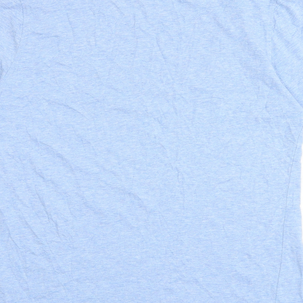 Marks and Spencer Mens Blue Cotton T-Shirt Size M Round Neck