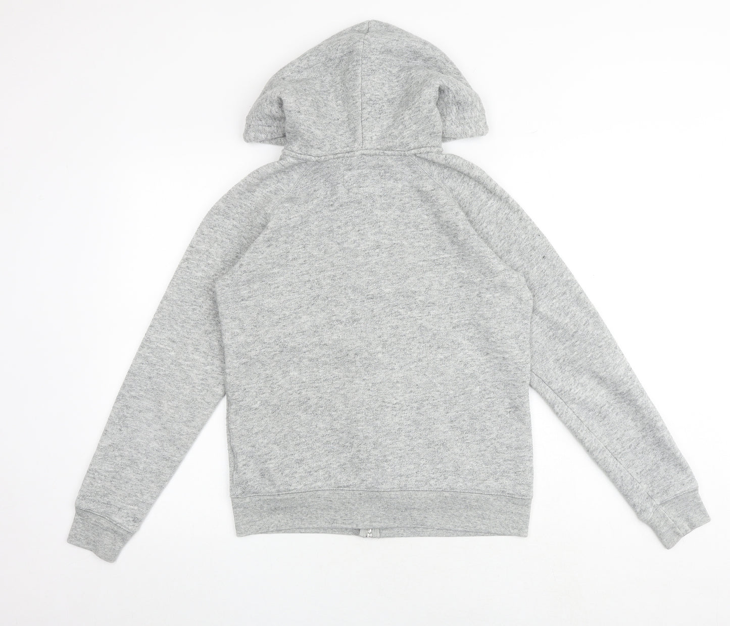 Jack Wills Womens Grey Cotton Full Zip Hoodie Size 12 Zip