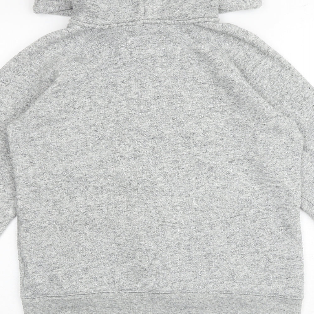 Jack Wills Womens Grey Cotton Full Zip Hoodie Size 12 Zip