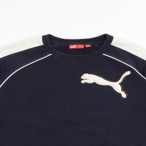 PUMA Womens Blue Cotton Pullover Sweatshirt Size S Pullover