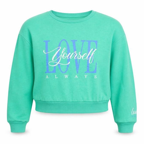 New Look Girls Green Cotton Pullover Sweatshirt Size 12-13 Years Pullover - Love Yourself Always