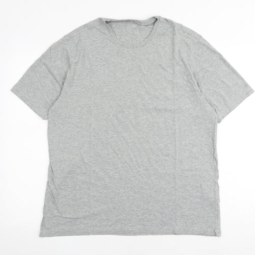 Marks and Spencer Mens Grey Cotton T-Shirt Size L Round Neck