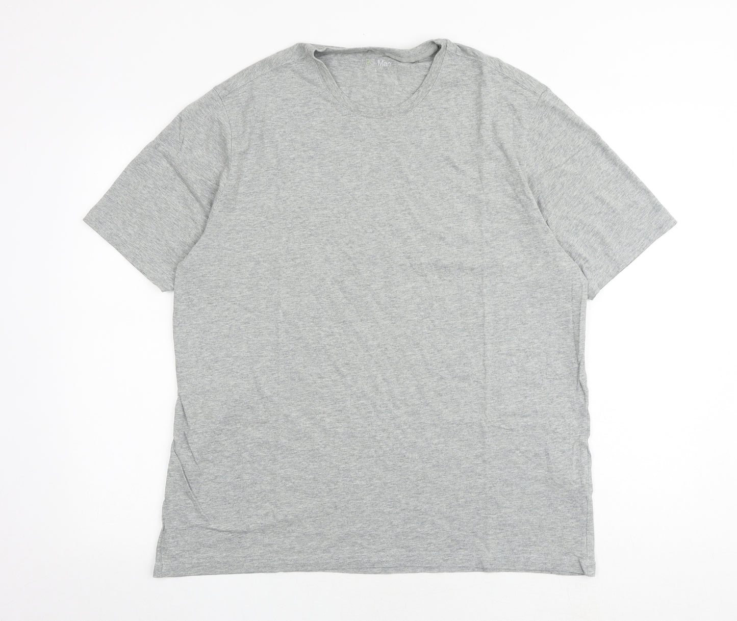 Marks and Spencer Mens Grey Cotton T-Shirt Size L Round Neck